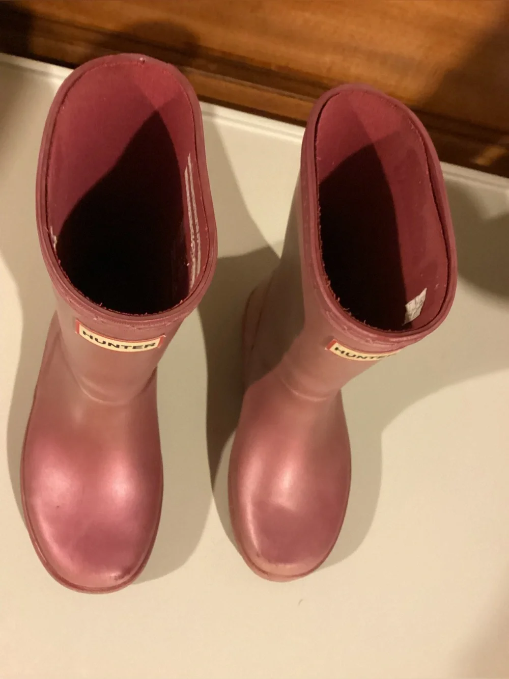 Hunter Classic Kids 12 Rain Boots Dark Pink Burgundy